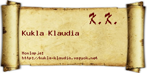 Kukla Klaudia névjegykártya