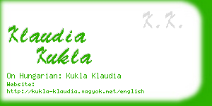 klaudia kukla business card